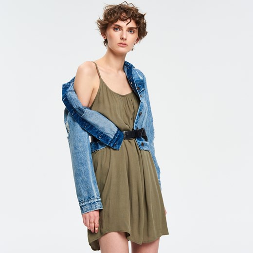 Cropp - Sukienka z wiązaniem na plecach - Zielony  Cropp XS 
