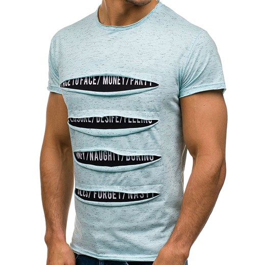 Jasnozielony t-shirt męski z nadrukiem Denley 1881 Denley.pl  2XL wyprzedaż  