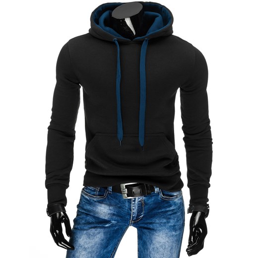 Bluza męska z kapturem czarna (bx2302)  Dstreet L 