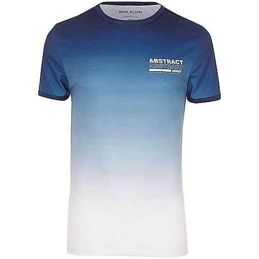 Blue 'Abstract' fade print muscle fit T-shirt  River Island   