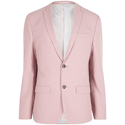Pink skinny fit suit trousers 