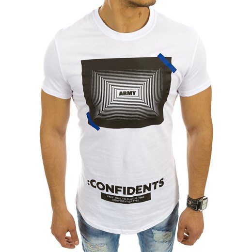 T-shirt męski z nadrukiem biały (rx2109) Dstreet  XL 