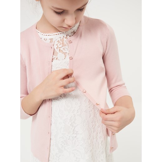 Mohito - Dziewczęcy dopasowany sweter little princess - Różowy bezowy Mohito 116 