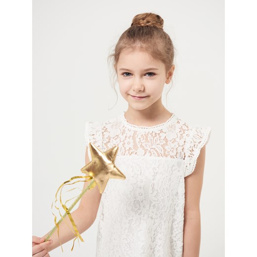 Mohito - Dziewczęca koronkowa sukienka little princess - Kremowy Mohito  134 