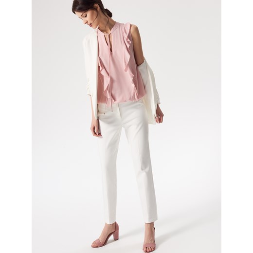 Mohito - Elegancka bluzka z falbanami - Różowy bezowy Mohito 36 