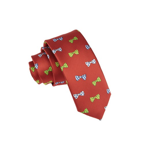 Czerwony w wzorki krawat KRZYSZTOF  6cm