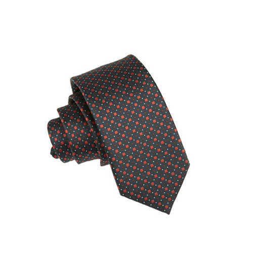 Granatowy w bordowe wzorki krawat KRZYSZTOF  XXL dł. 175cm szer 8cm