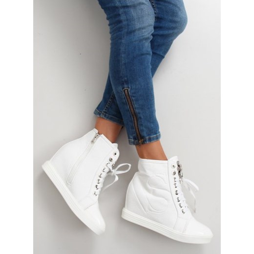 Sneakersy z kamieniami 1255 WHITE 37 e-stylowe Stylowe Buty