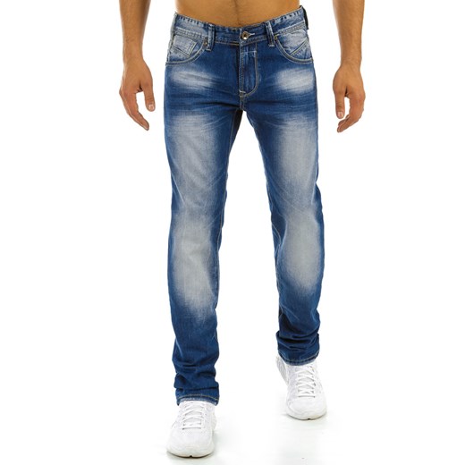 Spodnie jeansowe męskie niebieskie (ux0886) niebieski Dstreet  
