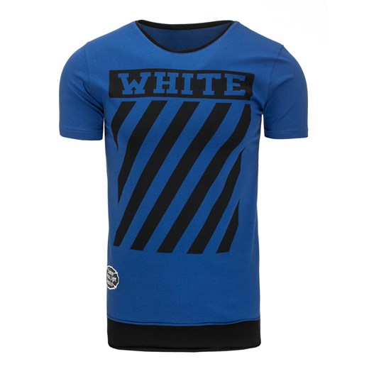 T-shirt męski z nadrukiem niebieski (rx2175)  Dstreet XXL 