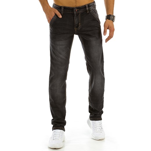 Spodnie jeansowe męskie czarne (ux0888) Dstreet czarny  