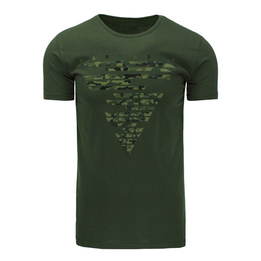 T-shirt męski z nadrukiem zielony (rx2168)  Dstreet M 
