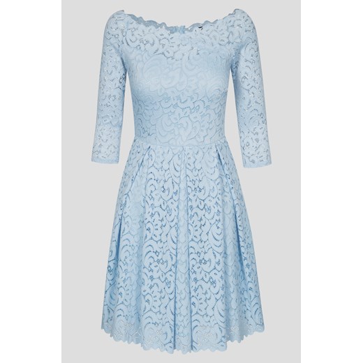 Koronkowa sukienka z dekoltem carmen niebieski Orsay M orsay.com