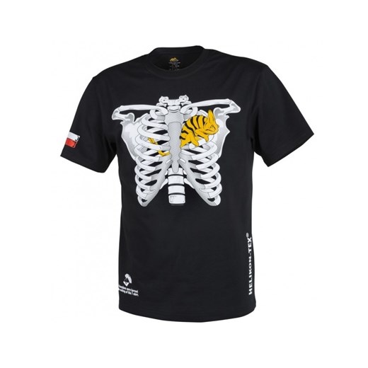 Koszulka T-shirt Helikon "Kameleon w klatce piersiowej + flaga PL" Black (TS-CTF-CO-01) H