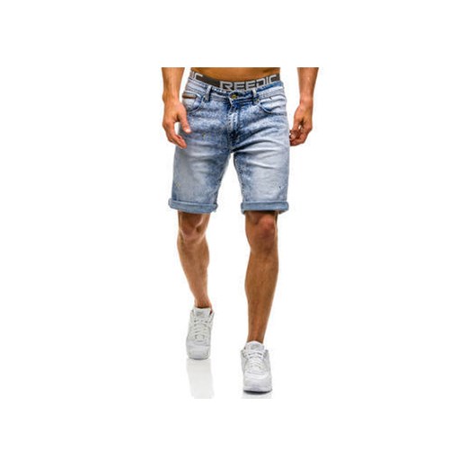 Krótkie spodenki jeansowe męskie jasnoniebieskie Denley 9588 Denley.pl  38 promocyjna cena  