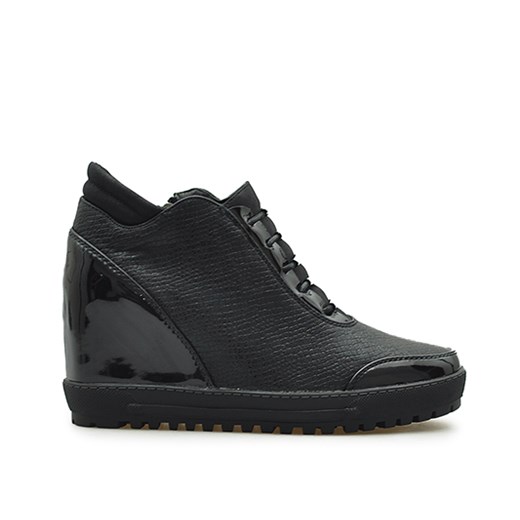 Sneakersy Filippo DBT008/17 Czarne lico + lakier Filippo   Arturo-obuwie