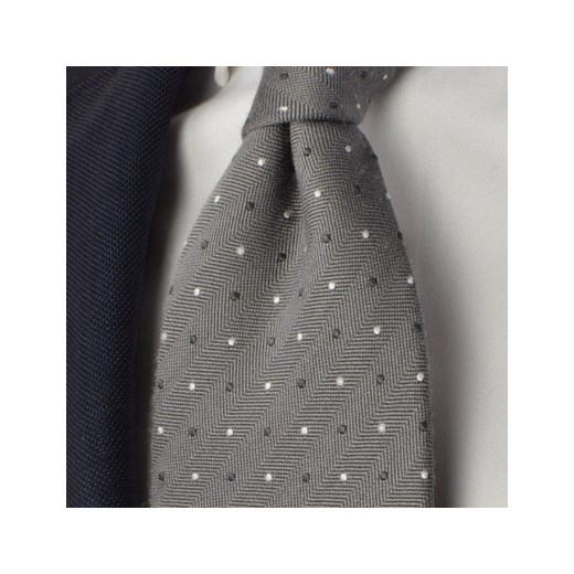 Krawat jedwabno-wełniany w kropki