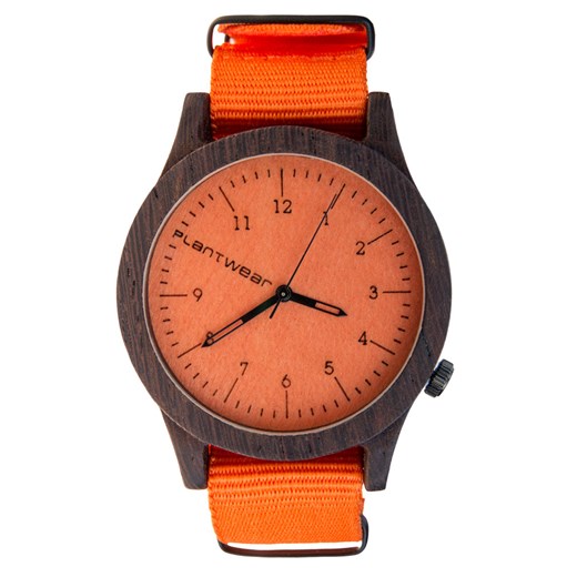 Drewniany zegarek  Seria Heritage  - Orange edition - Heban