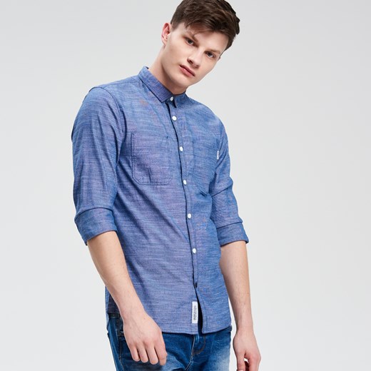 Cropp - Koszula z melanżowym wzorem - Niebieski