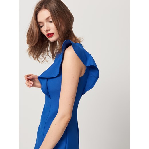 Mohito - Ołówkowa sukienka z falbaną - Niebieski  Mohito 34 