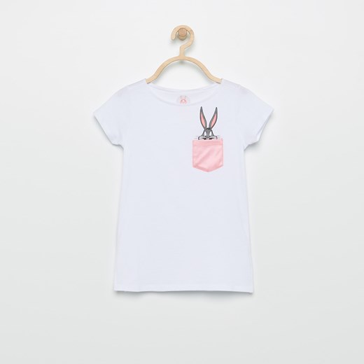 Reserved - T-shirt bugs bunny - Biały szary Reserved 134 
