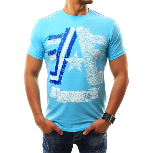T-shirt męski z nadrukiem błękitny (rx2260) Dstreet  M 