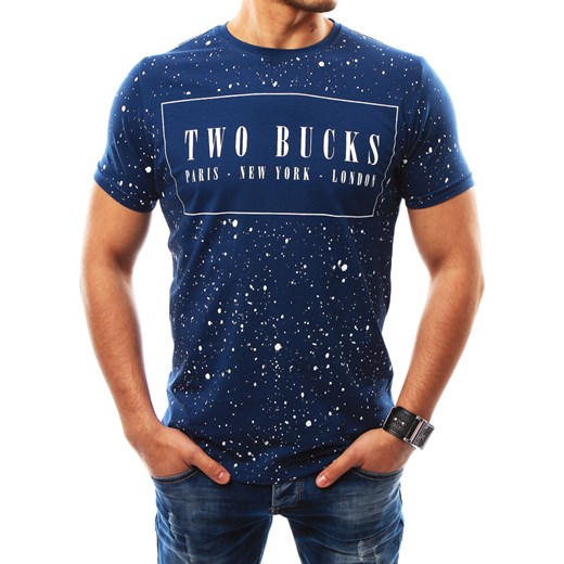 T-shirt męski z nadrukiem niebieski (rx2281) Dstreet  M 