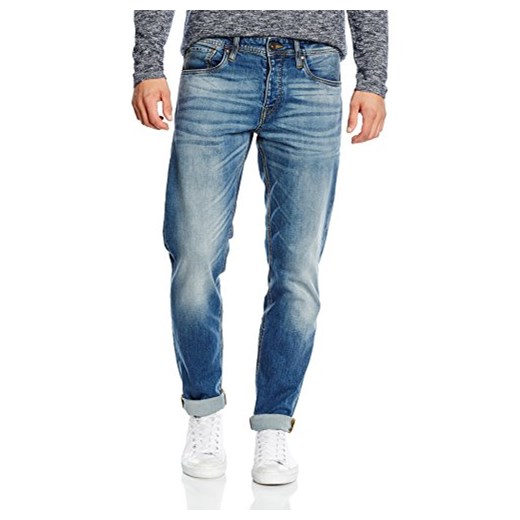 Spodnie jeansowe JACK & JONES dla mężczyzn, kolor: niebieski, rozmiar: W34/L32 (rozmiar producenta: 34) Jack & Jones niebieski W34/L32 Amazon