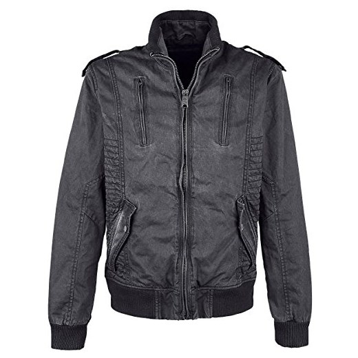 Kurtka Brandit Keiko Bikerjacket dla mężczyzn, kolor: czarny, rozmiar: Medium Brandit szary M Amazon