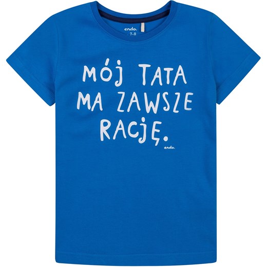 T-shirt dla chłopca 9-13 lat niebieski Endo 158-164 endo.pl