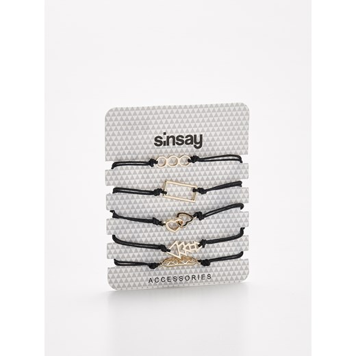 Sinsay - Zestaw bransoletek - Beżowy szary Sinsay One Size 