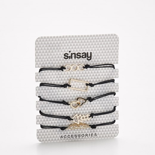 Sinsay - Zestaw bransoletek - Beżowy szary Sinsay One Size 