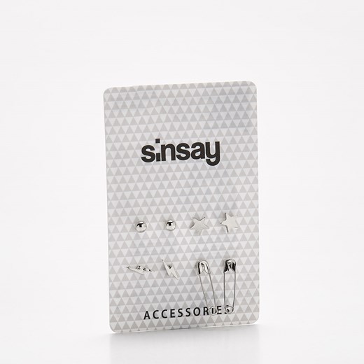 Sinsay - Paka kolczyków - Szary Sinsay szary One Size 