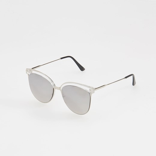Reserved - Okulary przeciwsłoneczne - Srebrny Reserved bialy One Size 