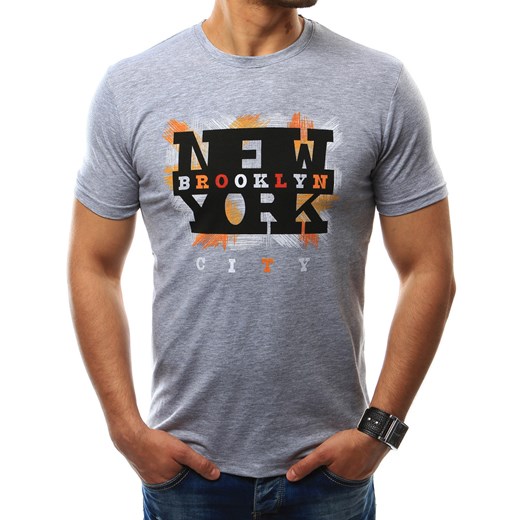 T-shirt męski z nadrukiem szary (rx2319) Dstreet  M 