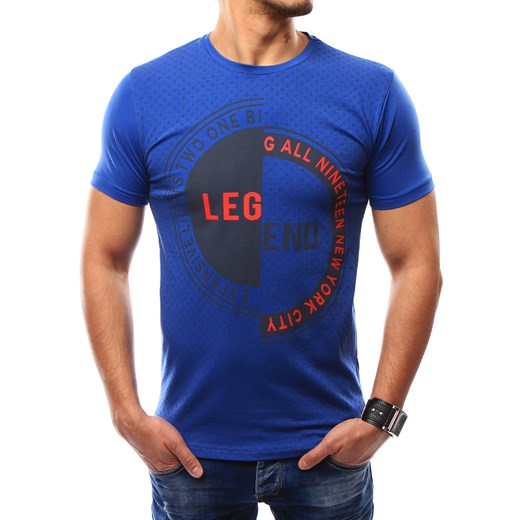 T-shirt męski z nadrukiem niebieski (rx2326) Dstreet  M 
