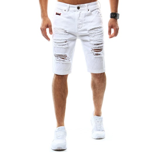 Spodenki jeansowe męskie białe (sx0409)  Dstreet  