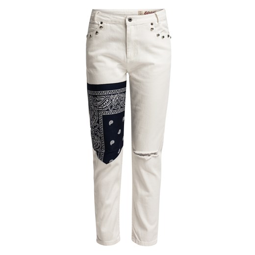 Białe Jeansy z podwyższonym stanem BANDANA