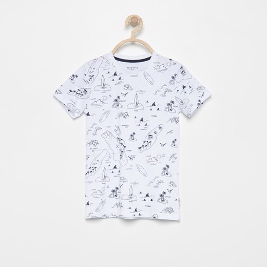 Reserved - Wzorzysta koszulka - Biały