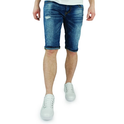 Spodenki męskie jeansowe z przetarciami L8055   36 anmir.pl okazja 