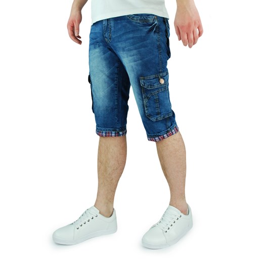 Spodenki męskie jeansowe z bocznymi kieszeniami BM6005   34 anmir.pl