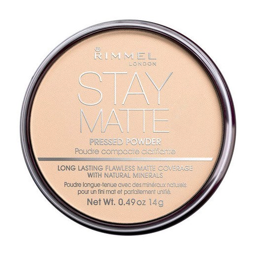 Rimmel London Stay Matte Long Lasting Pressed Powder 14g W Puder 005 Silky Beige e-glamour bezowy do biegania