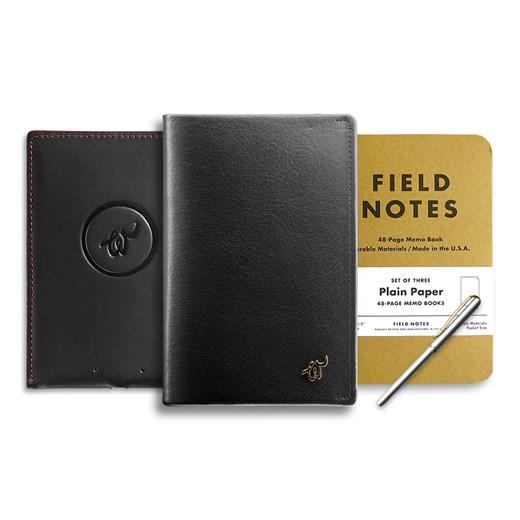 Woolet Travel XL 2.0 Black with Field Notes and Walkie Pen + Magnetic Wireless Charging Pad  czarny  Woolet