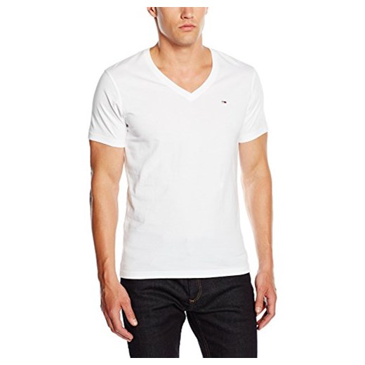 T-shirt Hilfiger Denim Original vn knit s/s dla mężczyzn, kolor: biały bialy Hilfiger Denim sprawdź dostępne rozmiary Amazon