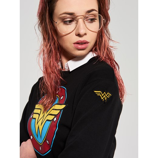 Sinsay - Bluza wonder woman - Czarny Sinsay bialy XS