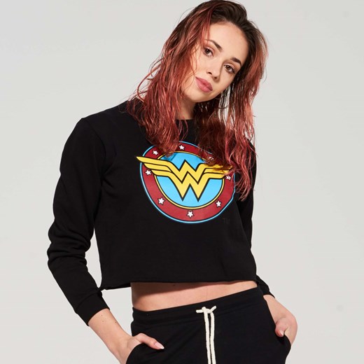 Sinsay - Bluza wonder woman - Czarny czarny Sinsay L