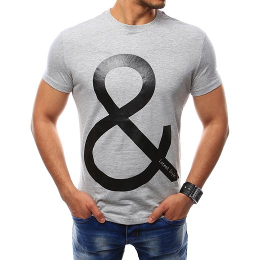 T-shirt męski z nadrukiem szary (rx2388) Dstreet  XL 