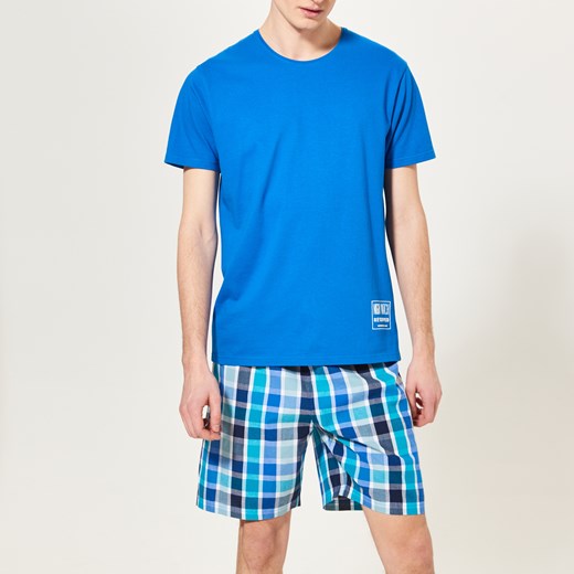 Reserved - Dwuczęściowa piżama - Turkusowy niebieski Reserved M 