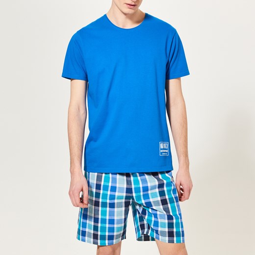 Reserved - Dwuczęściowa piżama - Turkusowy niebieski Reserved S 