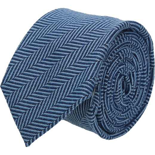 krawat cotton niebieski classic 203